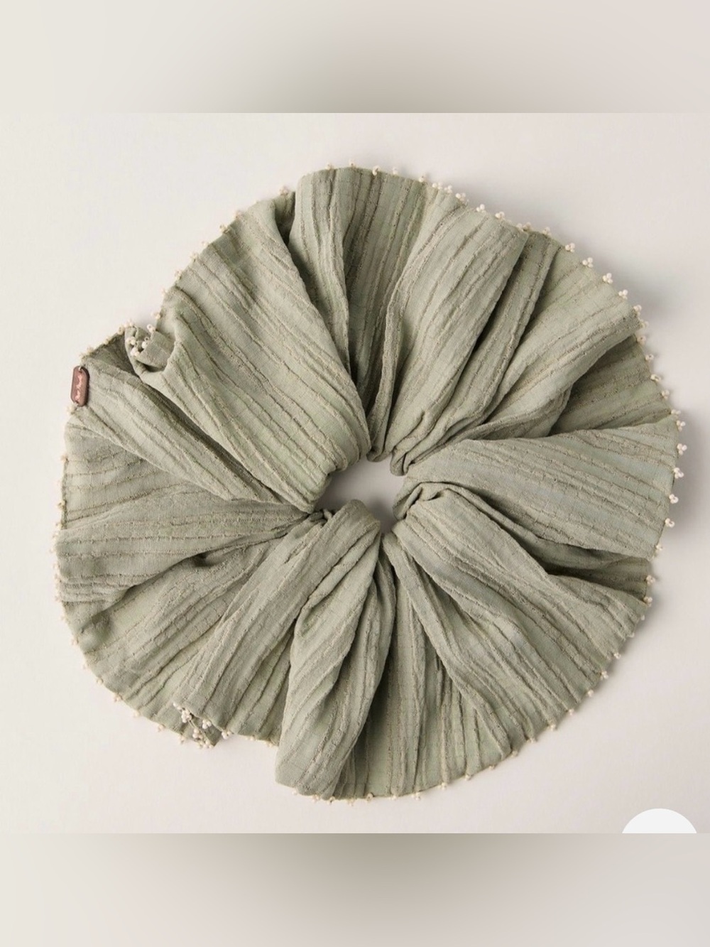 Free People Calypso Beaded Trim Scrunchie. NWT. Olive